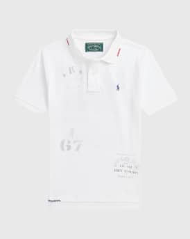 Ralph Lauren Childrenswear Boy s Mesh Embroidered Polo Shirt Size S XL Neiman Marcus