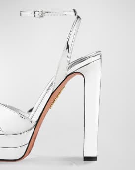 Divine Metallic Crisscross Platform Sandals