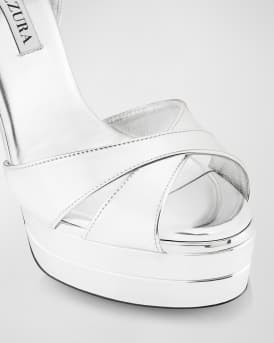 Divine Metallic Crisscross Platform Sandals