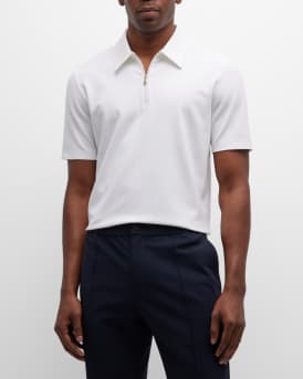 Theory Men's Ryder Quarterzip Polo in Relay Jersey | Neiman Marcus