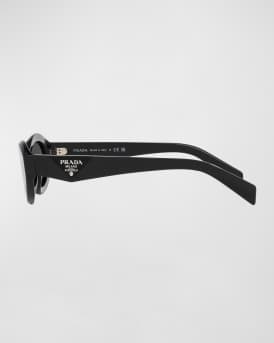 PR 26ZS Beveled Acetate & Plastic Oval Sunglasses 