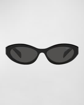 PR 26ZS Beveled Acetate & Plastic Oval Sunglasses 