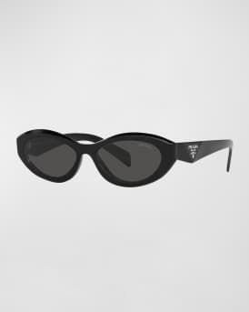 PR 26ZS Beveled Acetate & Plastic Oval Sunglasses 