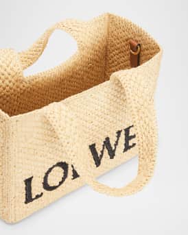 x Paula’s Ibiza Font Logo Small Tote Bag in Raffia