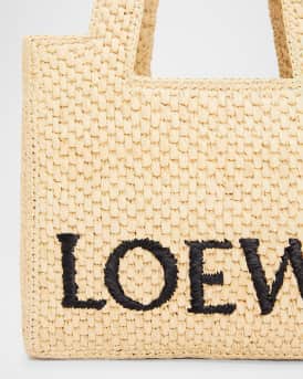x Paula’s Ibiza Font Logo Small Tote Bag in Raffia
