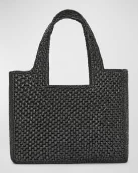 x Paula’s Ibiza Font Logo Small Tote Bag in Raffia