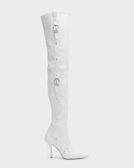 Stuart Weitzman Ultrastuart Maverick Over The Knee Stretch Leather Boots Neiman Marcus