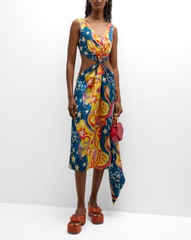 【MARNI】NO VACANCY INN SHORT SLEEVELESS DRESS Marni x No Vacancy Inn Sleeveless Cutout Asymmetric Midi