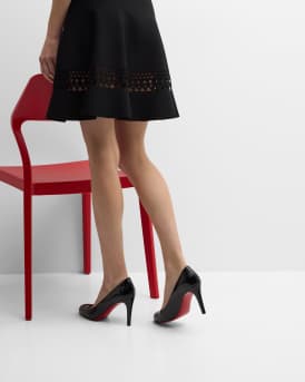 Pumppie Abrasivato Red Sole Calfskin Leather Pumps