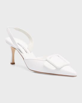 Maysli Leather Buckle Halter Pumps