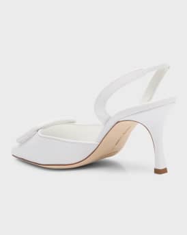 Maysli Leather Buckle Halter Pumps