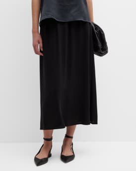 Eileen Fisher A Line Georgette Crepe Midi Skirt Neiman Marcus