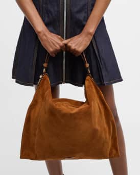 Ana Zip Suede Hobo Bag