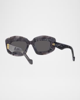 Silver Screen Chunky Acetate Rectangle Sunglasses 