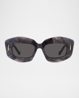 Silver Screen Chunky Acetate Rectangle Sunglasses 