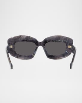 Silver Screen Chunky Acetate Rectangle Sunglasses 