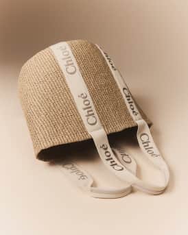 Woody Large Mifuko Basket Bag in Fair Trade Paper Embellished with Linen
