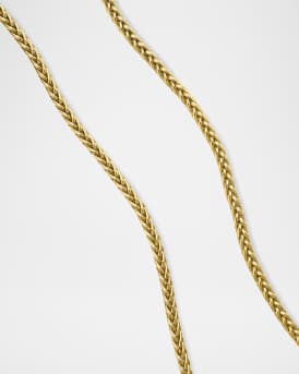 2.5mm Men's Wheat Chain Necklace in 18K Gold