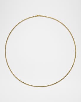 2.5mm Men's Wheat Chain Necklace in 18K Gold