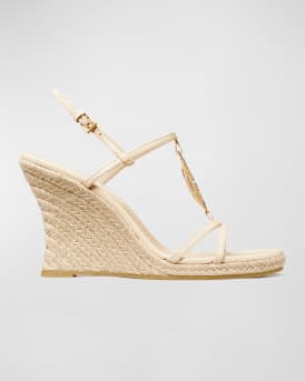 Tory burch miller espadrille gold top