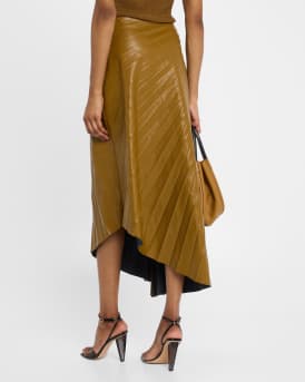Tracy Pleated High-Low Midi Skirt