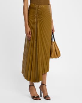 Tracy Pleated High-Low Midi Skirt