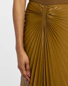 Tracy Pleated High-Low Midi Skirt