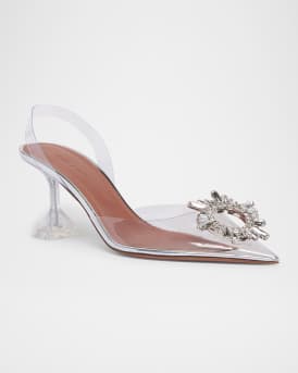 Begum Clear Crystal Slingback Pumps