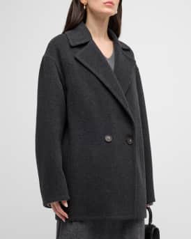 Double Breasted Wool Blend Car Coat