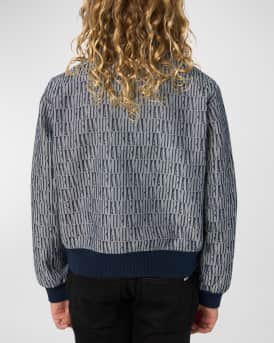 Boy's Bones Logo-Print Bomber Jacket, Size 4-12