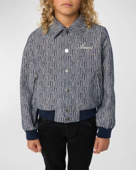 Boy's Bones Logo-Print Bomber Jacket, Size 4-12