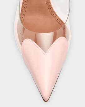 Plexi Heart-Toe Slingback Pumps
