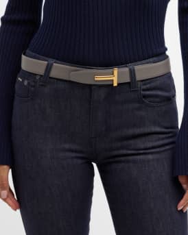 Reversible T-Logo Leather Belt