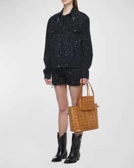 Liz Small Visetos Monogram Tote Bag