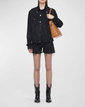 Liz Small Visetos Monogram Tote Bag