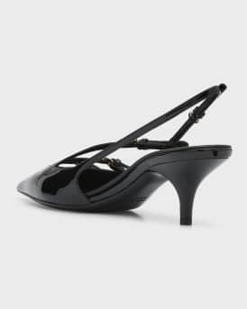 Patent Buckle-Trio Slingback Pumps