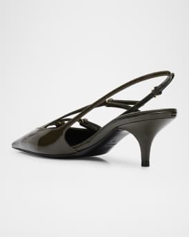 Patent Buckle-Trio Slingback Pumps