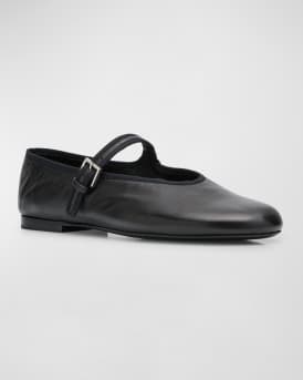 Boheme Leather Mary Jane Ballerina Flats