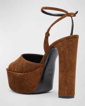 Jodie Suede Ankle-Strap Platform Sandals