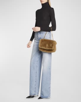 Kate Small YSL Crossbody Bag in Shearling