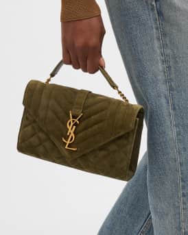 Envelope Triquilt Small YSL Shoulder Bag in Suede