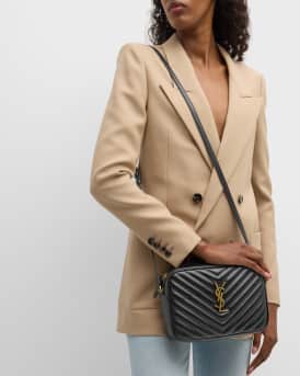 Lou Medium YSL Camera Bag with Pocket in Quilted Leather