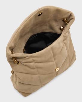 Lou Puffer Medium YSL Crossbody Bag in Quilted Suede