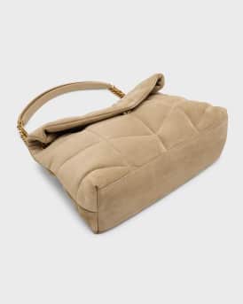 Lou Puffer Medium YSL Crossbody Bag in Quilted Suede