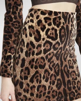 Leopard Jacquard Mini Skirt