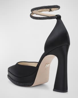 Eliana Embellished Satin Cocktail Pumps