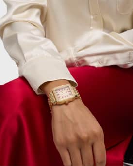 Limited Edition Deco 18K Gold Plated Diamond Watch