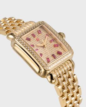 Limited Edition Deco 18K Gold Plated Diamond Watch