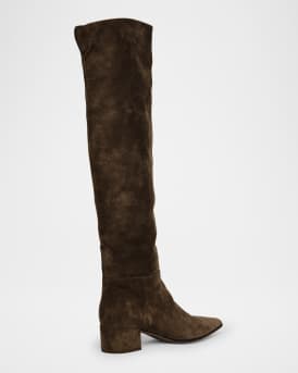 Slouchy Suede Over-The-Knee Boots