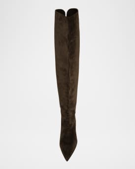 Slouchy Suede Over-The-Knee Boots